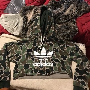Camo adidas cropped hoodie